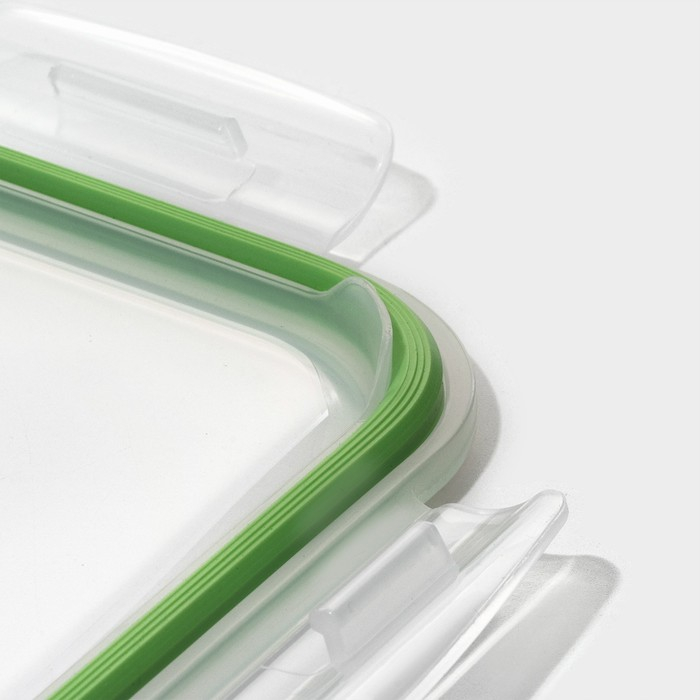 Контейнер для еды из жаропрочного стекла Доляна &laquo;Клик&raquo;, 620 мл, 18&times;14&times;6,5 см, с крышкой