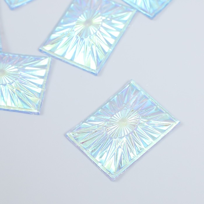 Декор для творчества пластик клеевой Декор для творчества пластик клеевой "Вспышка" голография перламутр набор 6 шт 4х3 см