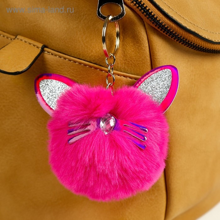 Пушистик на кольце Пушистик на кольце "Зайка с блестящими ушками" 9,5х9х8 см