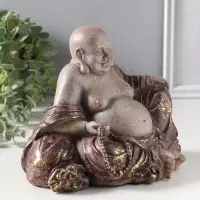 Фигура полистоун &laquo;Хотей с чётками&raquo;, с золотой патиной, 15.7&times;20.5&times;17 см