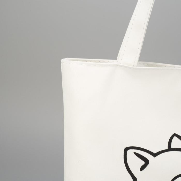 Шопер на молнии с подкладкой, цвет белый Шопер на молнии с подкладкой, цвет белый