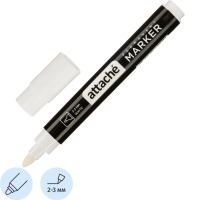 Маркер перманентный Attache, 2-3 мм, белый, кругл. наконечник, масл. основа