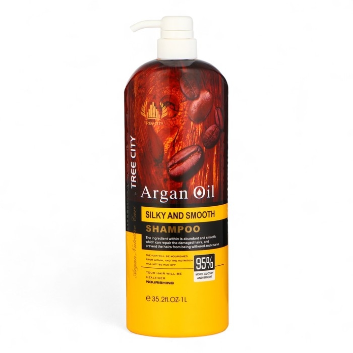 Шампунь, для волос маслом, с аргановым маслом и экстрактом кофе, гладкость и шелковистость, 1000 мл Шампунь, для волос маслом, с аргановым маслом и экстрактом кофе, гладкость и шелковистость, 1000 мл