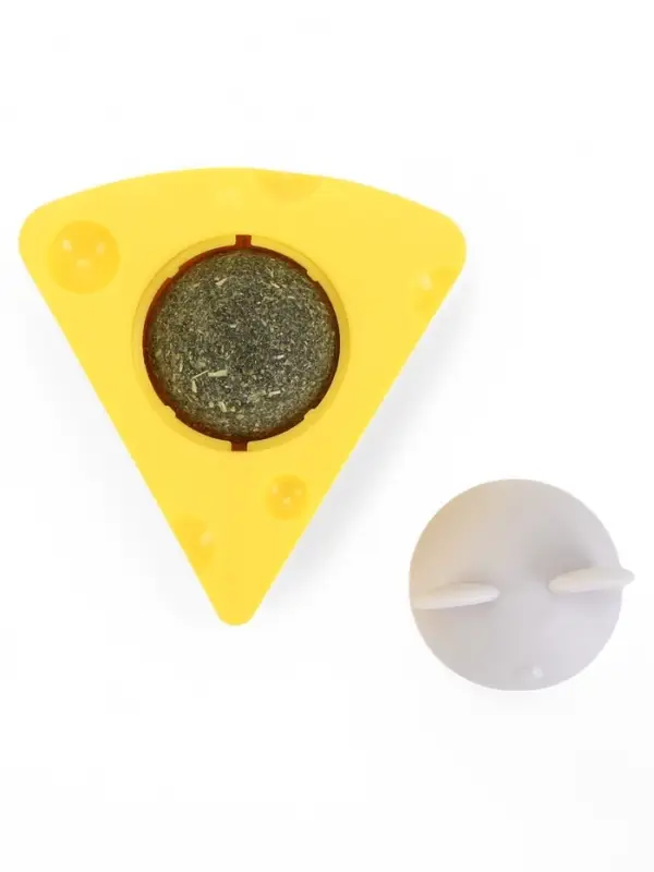 Игрушка для кошек из кошачьей мяты &laquo;Сыр&raquo;, 5&times;4 см, на основании