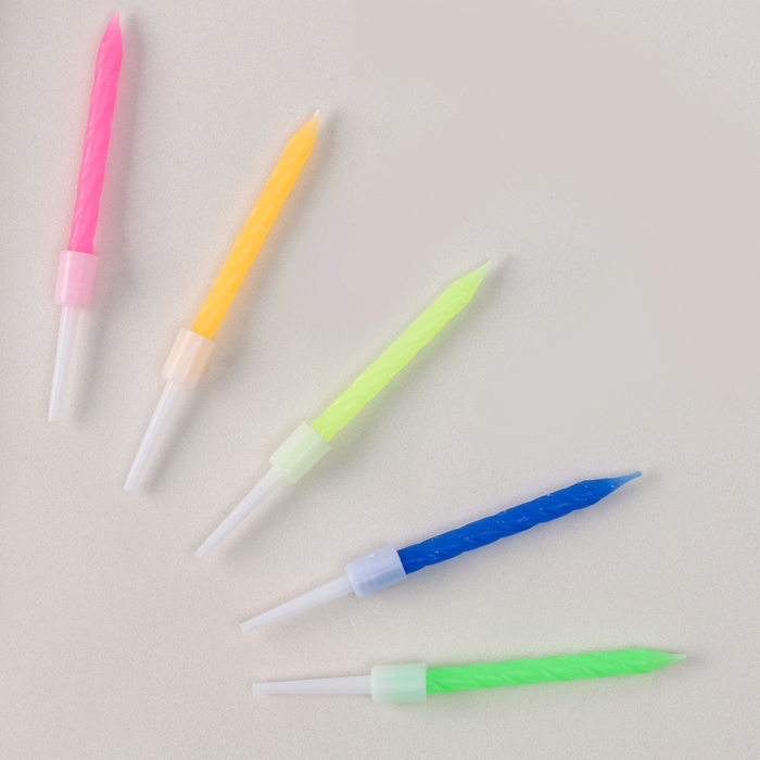 Набор для украшения Топпер &laquo;Корона&raquo;, набор свечей 10 шт., цвет МИКС