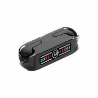 Наушники беспроводные KM12, TWS, вкладыши, Bluetooth 5.0, 30/200 мАч, чёрные в прозрачном кейсе