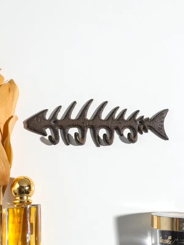 Крючки настенные &laquo;Рыбий скелет&raquo;, ключница декоративная, чугун, 19.7&times;6.5&times;1.5 см