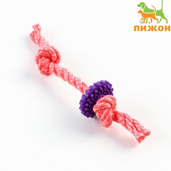 Игрушка жевательная Игрушка жевательная "Шестерёнка на канате", до 20 см, красная