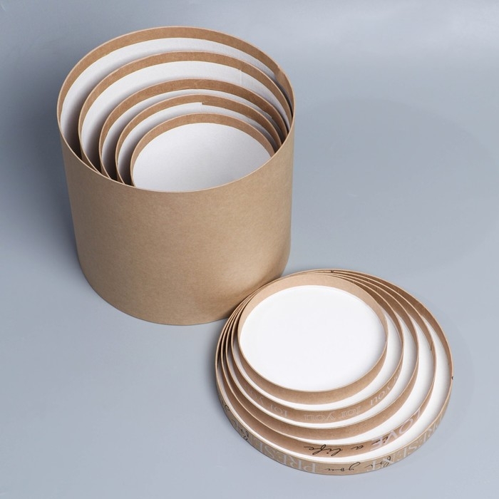 Набор коробок 5 в 1, упаковка подарочная, «Крафт», 13 х 13,5‒19.5 х 23 см