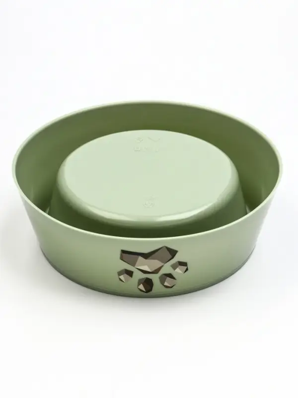 Миска для кошек &laquo;Мур-мяу&raquo;, 300 мл, 14.5&times;14.5&times;4 см, пластик, цвет фисташковый