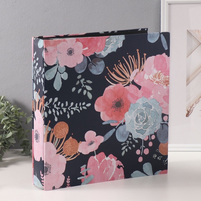 Фотоальбом на 1000 фото 10х15 см Фотоальбом на 1000 фото 10х15 см "Акварельные цветы" чёрный МИКС 4,6х33,4х36 см