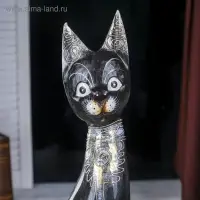 Сувенир дерево "Кошка с золотистыми завитушками" 5х14х60 см