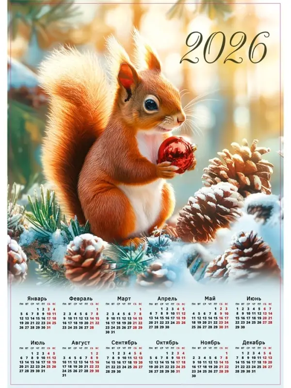 Календарь 2026 «Белка», А2 Календарь 2026 «Белка», А2