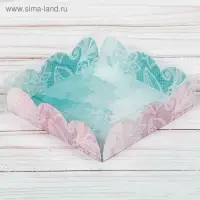 Коробка для печенья, кондитерская упаковка с пластиковой крышкой, «Твой день», 10.5 х 10.5 х 3 см