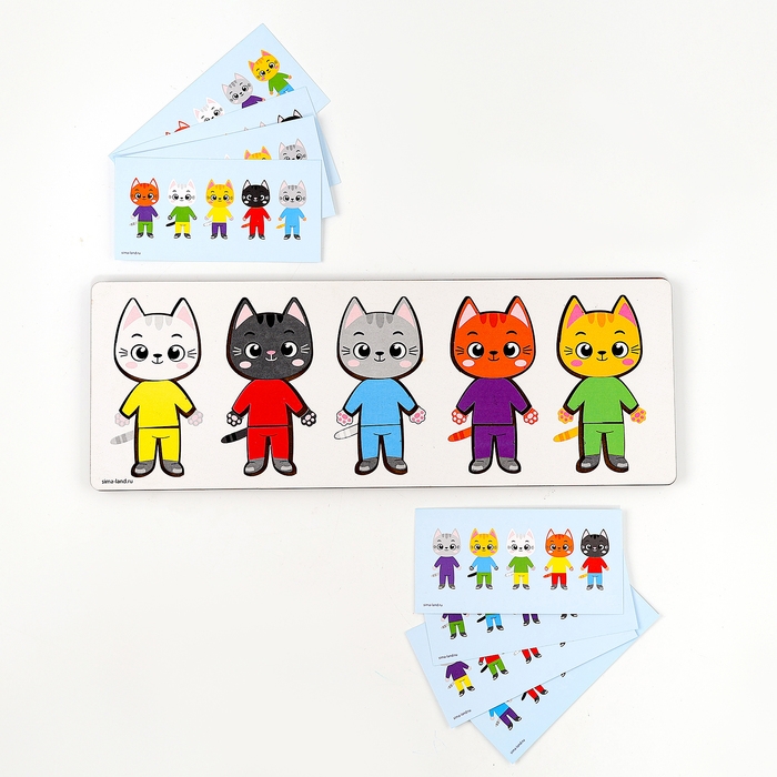 Головоломка деревянная для детей. Повтори по образцу «Котики» Головоломка деревянная для детей. Повтори по образцу «Котики»