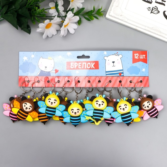 Брелок резина Брелок резина "Бабочка с мордашкой" МИКС 5,5х5 см