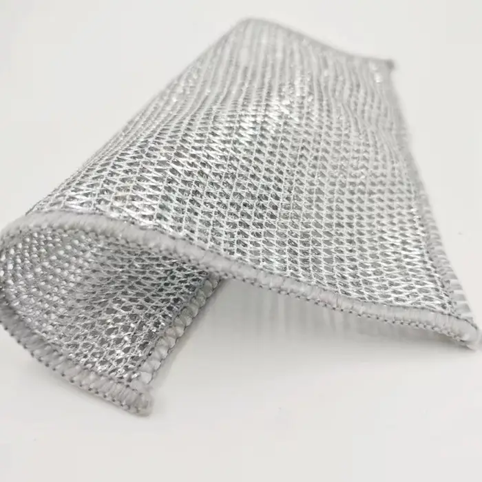 Сетка для мытья посуды узелковая, металлическая, однослойная, 5 шт., 19&times;19 см