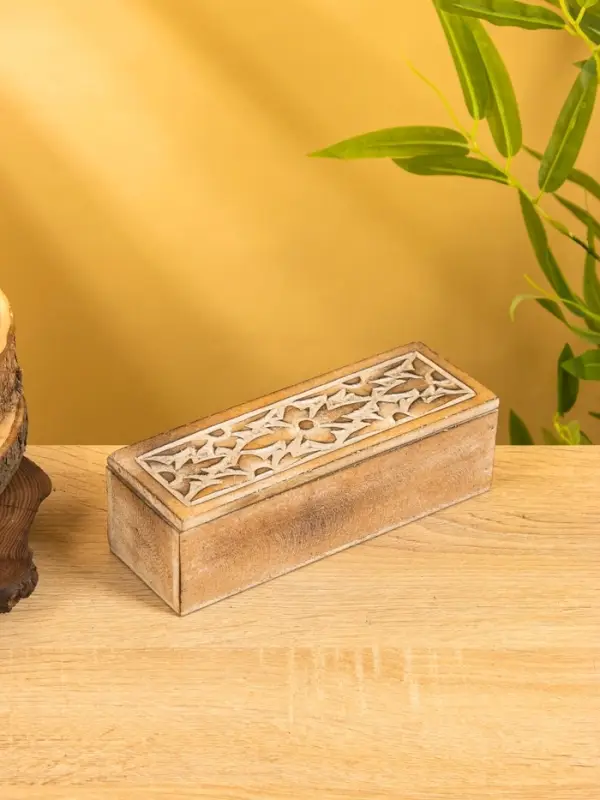 Шкатулка "Цветы" 20х7х6 см, МДФ