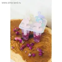 Форма для мороженого &laquo;Фламинго&raquo;, 12.5&times;11.5&times;14.5 см, 6 ячеек, пластик, прозрачная