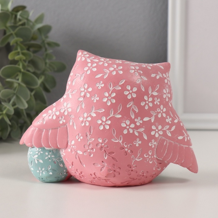 Сувенир полистоун Сувенир полистоун "Цветной филин с птенцом" геометрические узоры 15,2х6х11 см