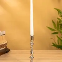 Подсвечник "Зима" 8,5х8,5х21 см, алюминий, цв. Серебро