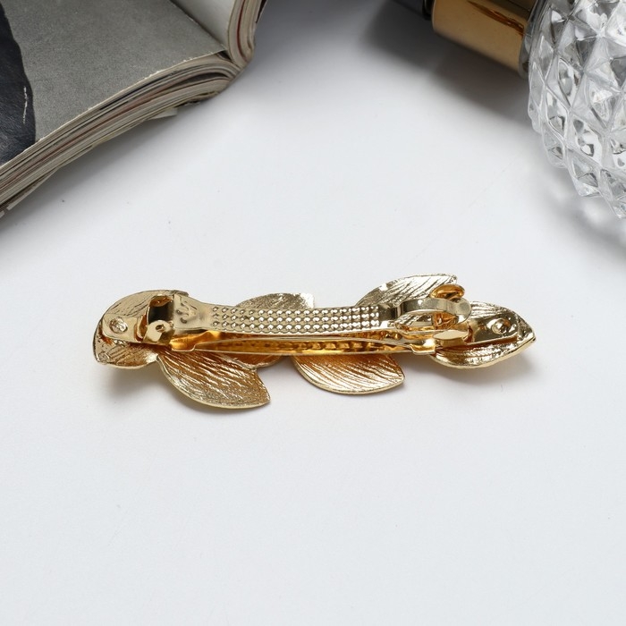 Заколка-автомат для волос «Либерти», листочки, 6.5 см, золото Заколка-автомат для волос «Либерти», листочки, 6.5 см, золото