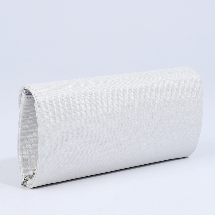 Сумка-клатч на магните, длинная цепь, цвет белый
