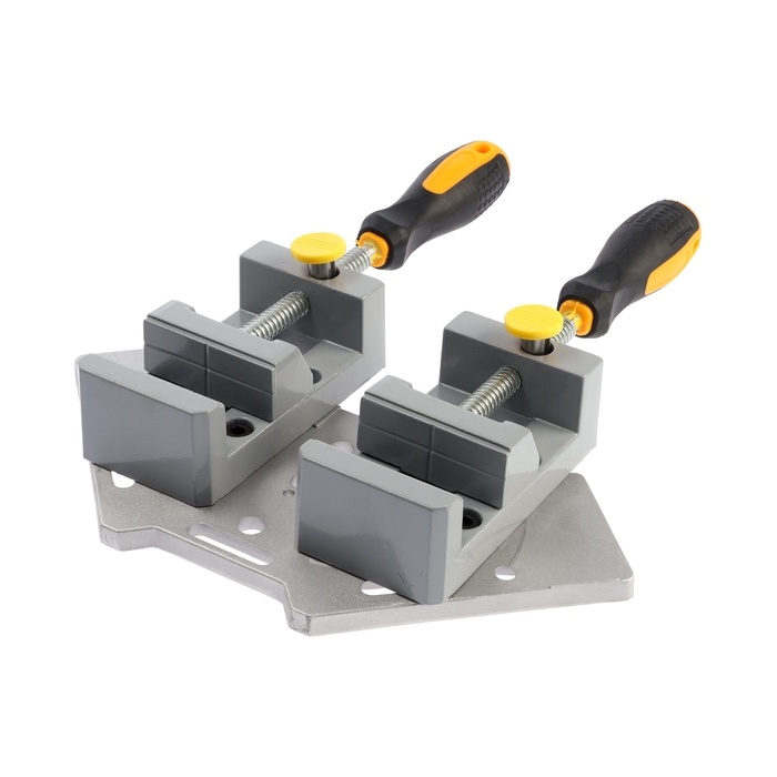 Струбцина угловая усиленная ТУНДРА, металлическая, два зажима 90 и 180°, 2К рукоятка, 70 мм   107021 Струбцина угловая усиленная ТУНДРА, металлическая, два зажима 90 и 180°, 2К рукоятка, 70 мм   107021