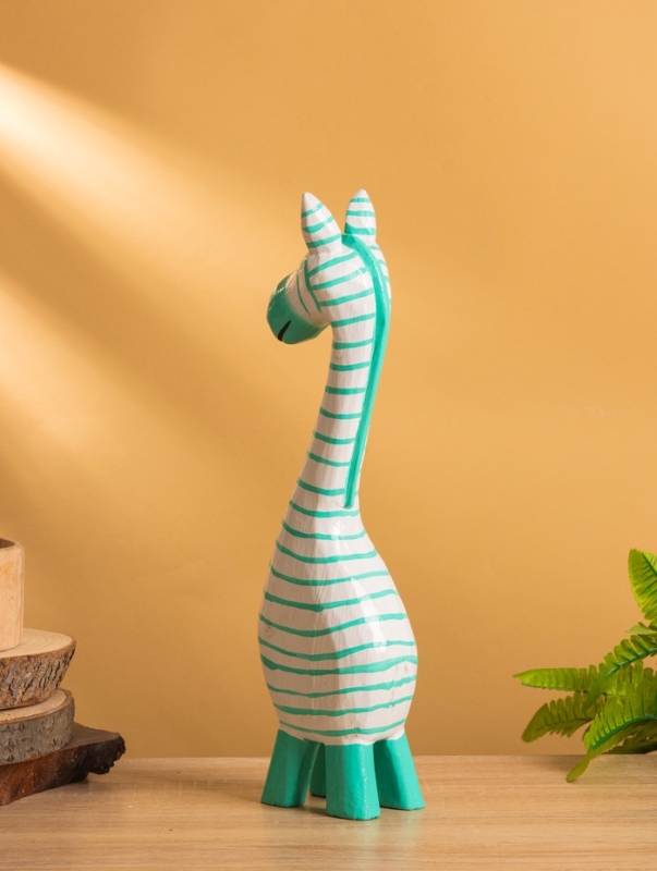 Сувенир «Зебра», 9×6×33 см, дерево, бело-бирюзовый Сувенир «Зебра», 9×6×33 см, дерево, бело-бирюзовый