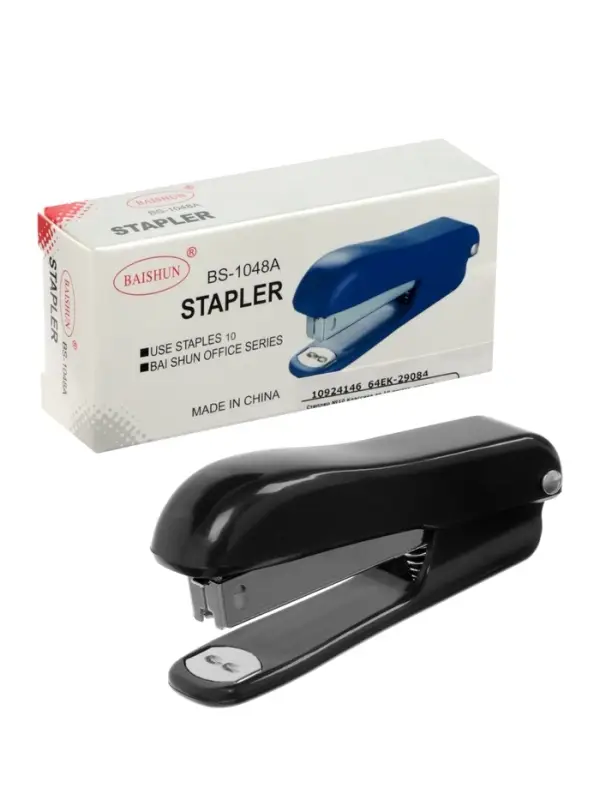 Степлер №10 Классика до 10 листов, корпус чёрный