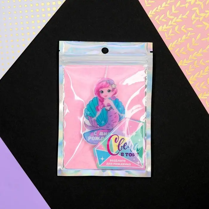 Свеча для торта «С Днём Рождения», русалка, 4,3 х 7,3 см Свеча для торта «С Днём Рождения», русалка, 4,3 х 7,3 см