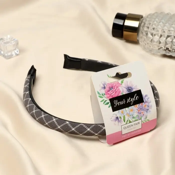 Ободок для волос «Сигрид», клетка, 1.1 см, МИКС Ободок для волос «Сигрид», клетка, 1.1 см, МИКС