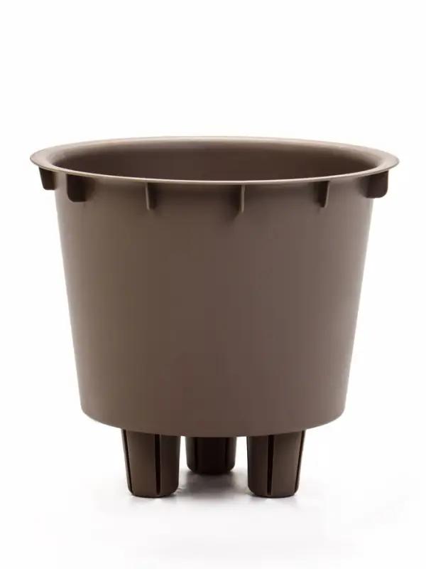 Кашпо для цветов &laquo;Рамона&raquo;, 1.9 л, d=18 см, h=16.5 см, со вставкой, пластиковое, серое