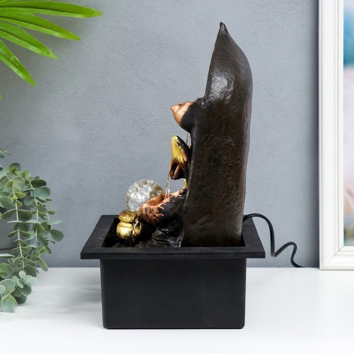 Фонтан настольный от сети Фонтан настольный от сети "Верховный Будда у фонтана" золото 35х25х20 см