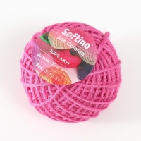 Пряжа 100% джут "Softino Jute Colored" 50м ±2м ярко-розовый 50 гр