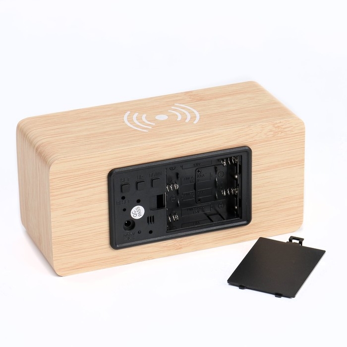 Часы - будильник электронные Часы - будильник электронные "Цифра-ТЗ" настольные с термометром и беспроводной QI зарядкой