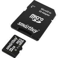 Карта памяти SmartBuy microSDHC 32Gb UHS-I Cl10 +ад, SB32GBSDCL10-01