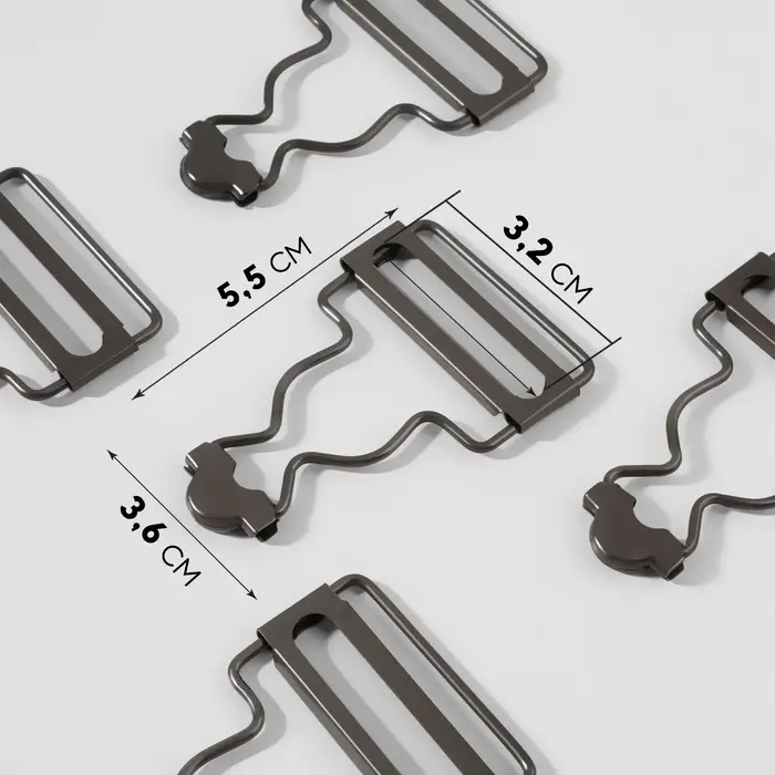 Застёжка для комбинезона, 32 мм, 10 шт., цвет чёрный никель Застёжка для комбинезона, 32 мм, 10 шт., цвет чёрный никель