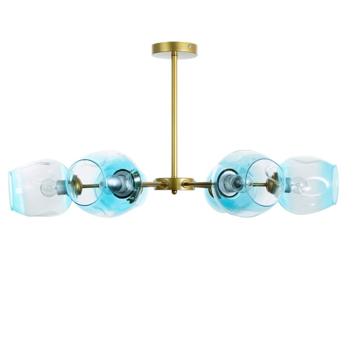 Люстра "Мурано" 6хЕ27 60Вт золото голубой 78х78х35см BayerLux