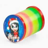 Funny toys Пружинка радуга "Новогодняя лошадка", цвета МИКС, d.-5см