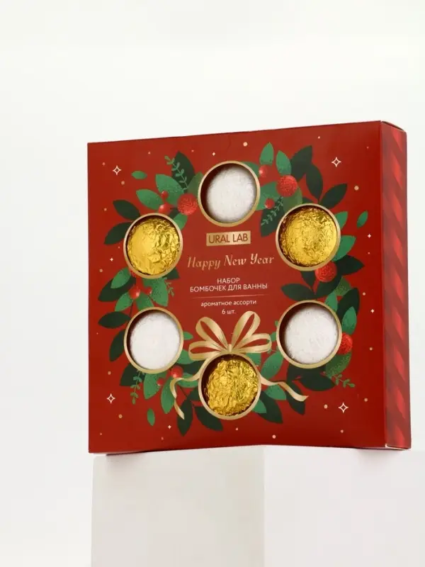 URAL LAB Винтер Мэлоди Набор бурлящих шаров, 6х40 гр, красный