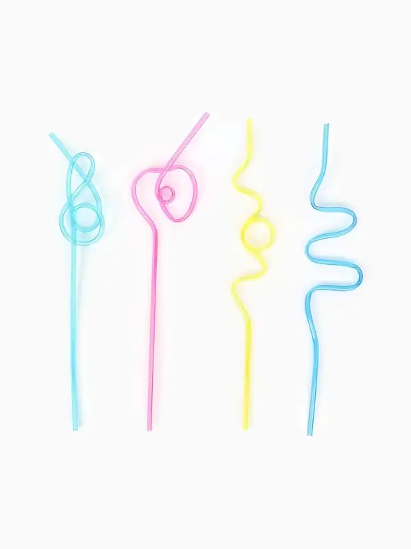 Трубочки для коктейля &laquo;Завитушка&raquo;, набор 4 шт., МИКС
