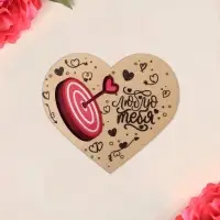 Валентинка деревянная "Люблю тебя", 8 х 8 см