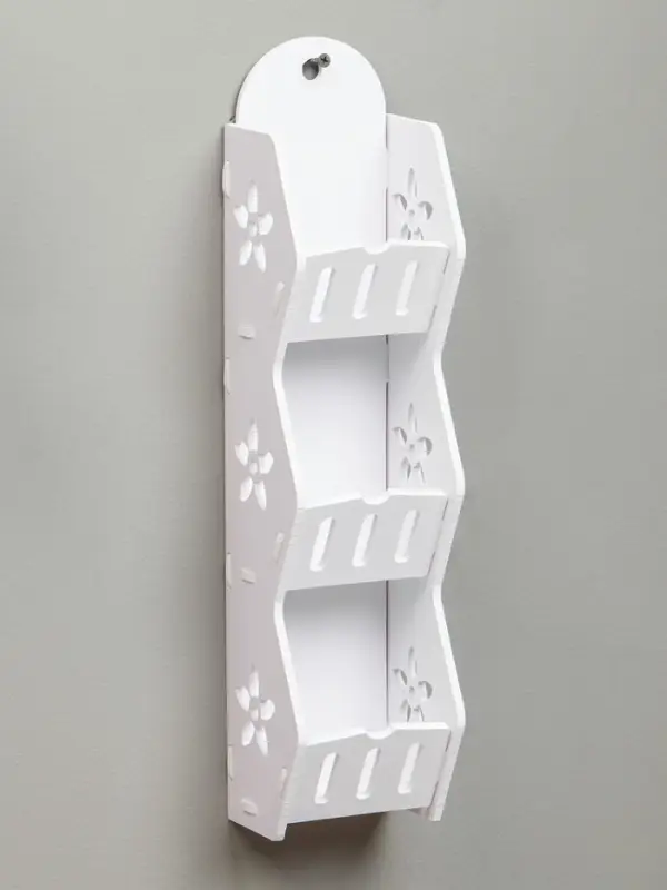 Полка для ванной комнаты, 11&times;9&times;43 см, цвет белый