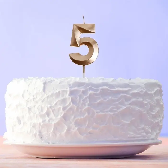 Свеча для торта, цифра &laquo;5&raquo;, 11.5&times;2.3 см