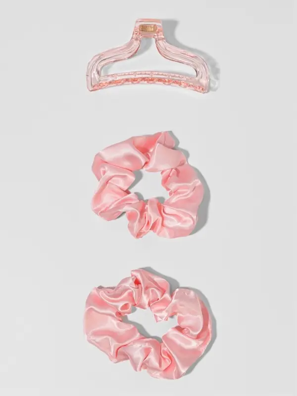 Мягкие бигуди &laquo;Волшебный локон&raquo;, 4 предмета: бигуди, резинки 2 шт., крабик, розовые