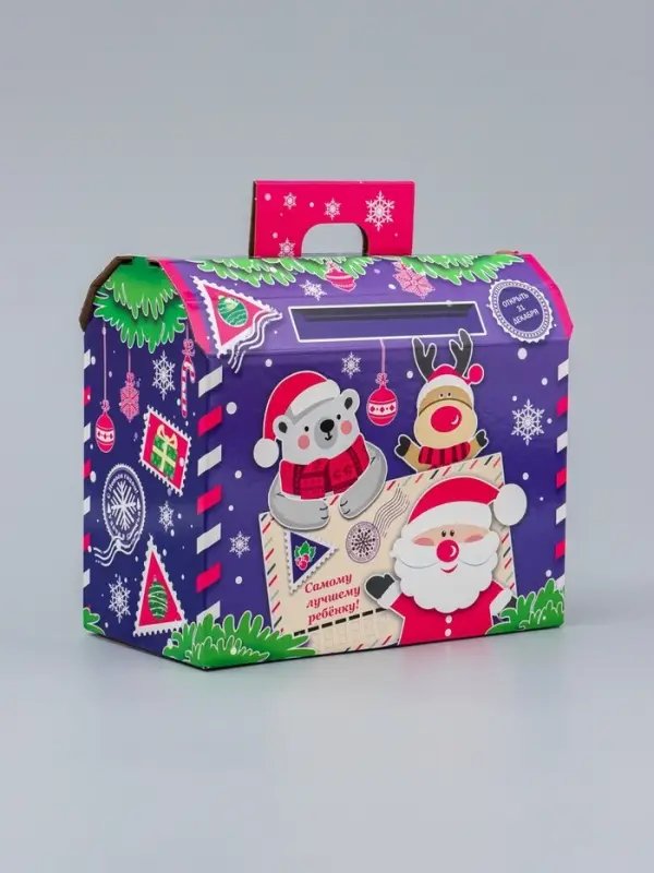 Коробка Новогодняя подарочная Коробка Новогодняя подарочная "Почта" 22 х 19,5 х 13,5 см