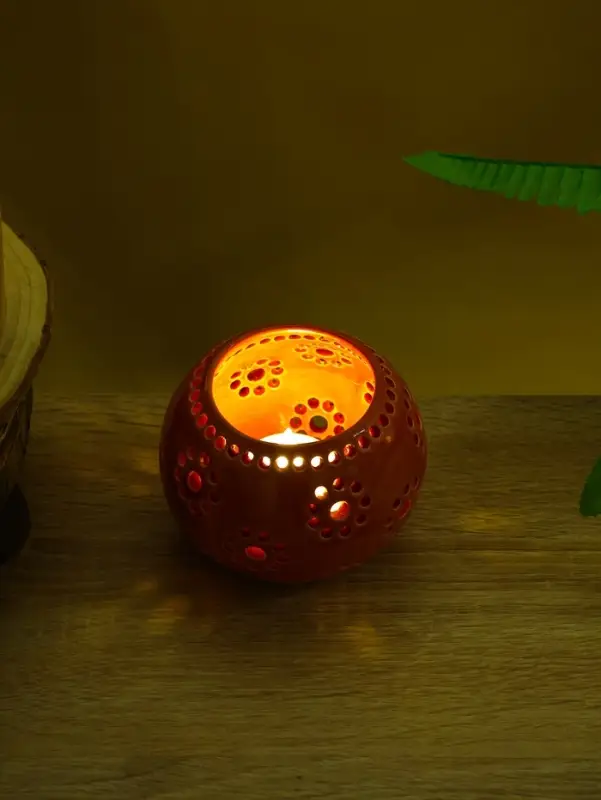 Аромалампа «Шар», 9×9×7 см, керамика, красная