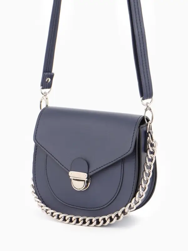 Сумка женская мессенджер TEXTURA на клапане, 17&times;10&times;18 см, синяя