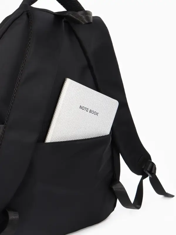 Рюкзак школьный, 33&times;14.5&times;46 см, 2 отделения, 6 карманов, чёрный